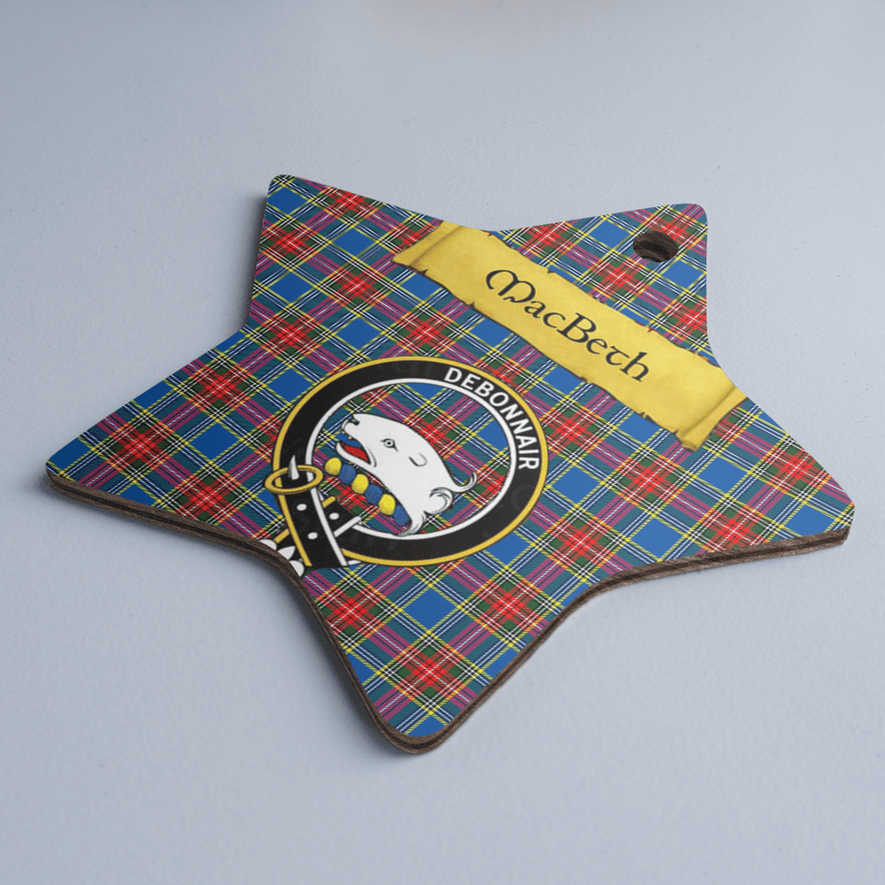 Clan MacBeth Modern Tartan Crest Star Ceramic Ornament LZ39 MacBeth Modern Tartan Tartan Christmas   