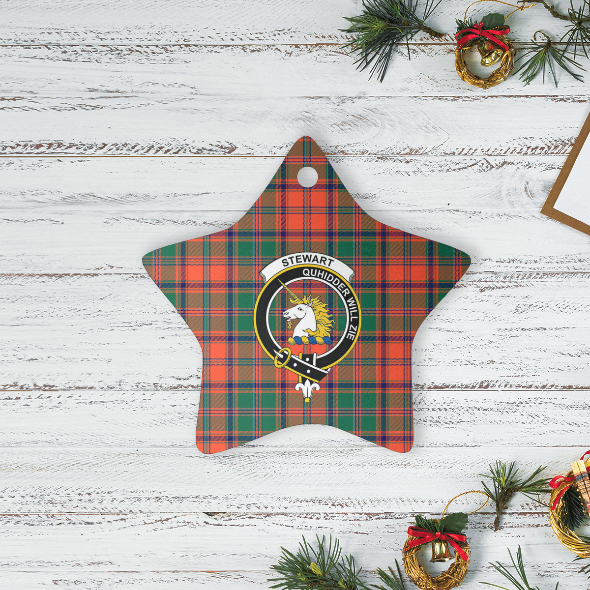 Clan Stewart of Appin Ancient Tartan Crest Star Ceramic Ornament XW14 Stewart of Appin Ancient Tartan Tartan Christmas   