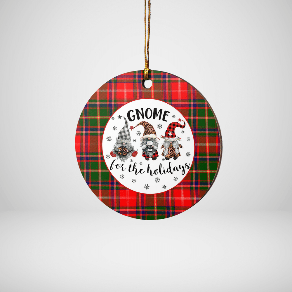 Clan Somerville Modern Tartan Tartan Crest Gnome Round Ceramic Ornament YO32 Somerville Modern Tartan Tartan Christmas   