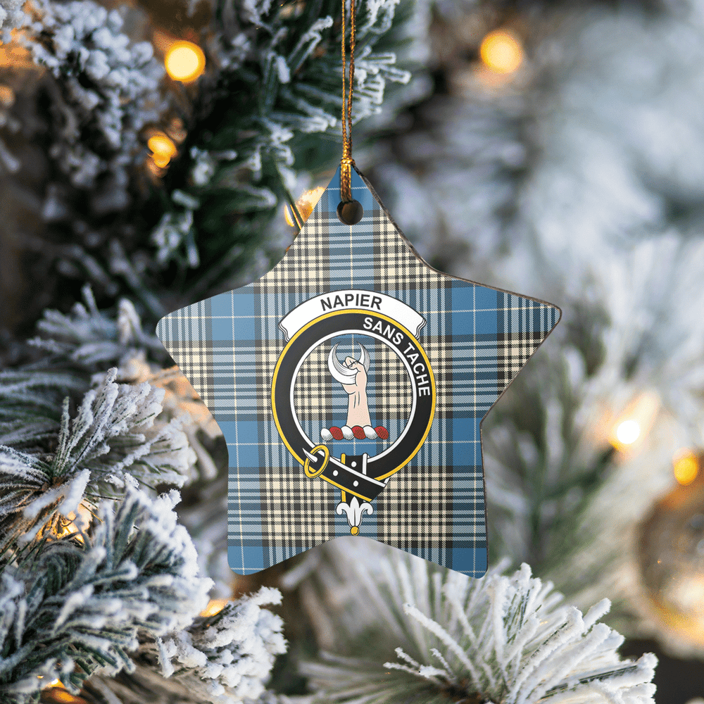 Clan Napier Ancient Tartan Crest Star Ceramic Ornament UU77 Napier Ancient Tartan Tartan Christmas   