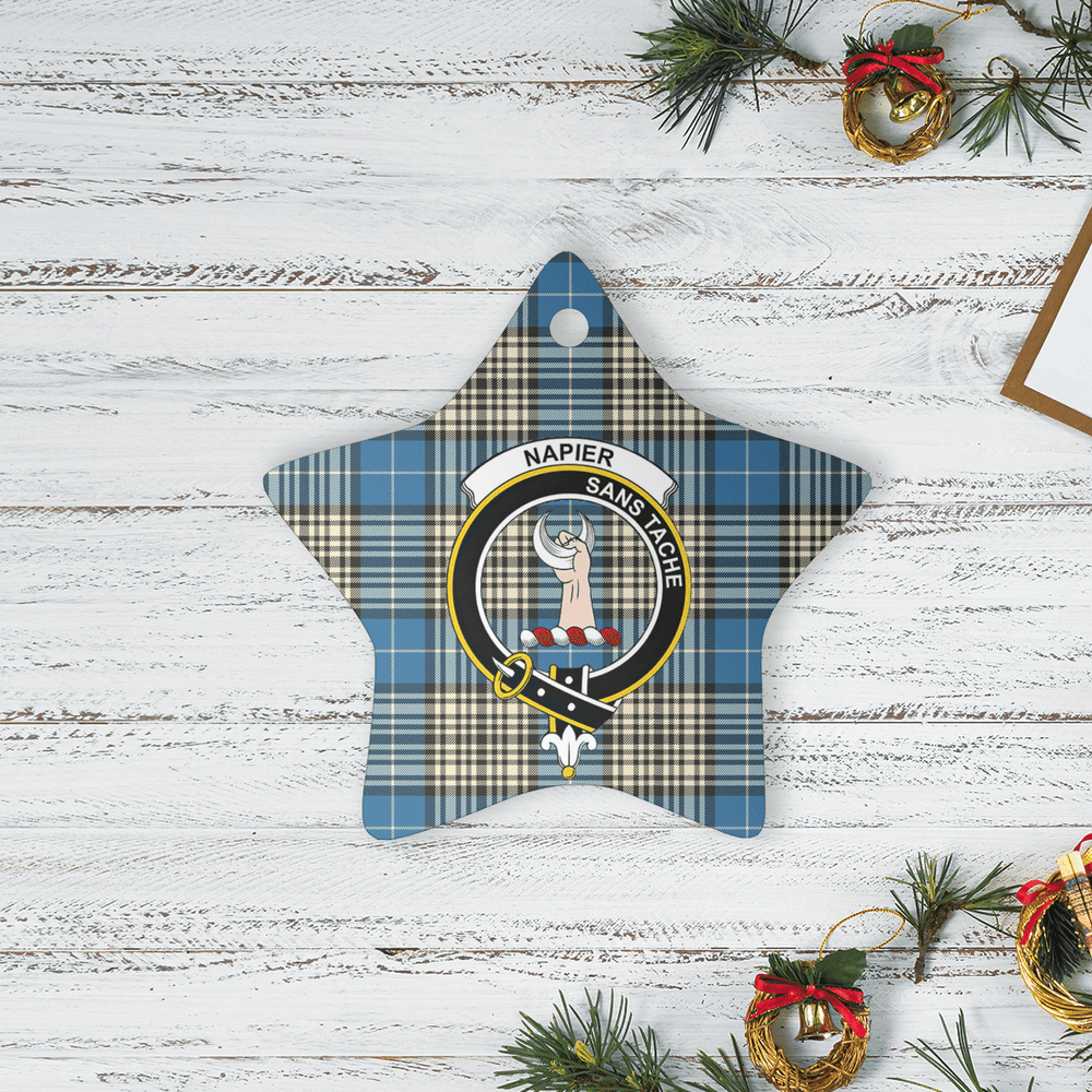 Clan Napier Ancient Tartan Crest Star Ceramic Ornament UU77 Napier Ancient Tartan Tartan Christmas   