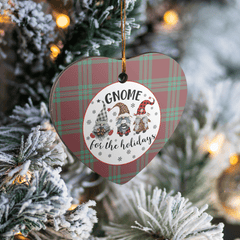 Clan MacGregor Hunting Ancient Tartan Tartan Crest Gnome Heart Ceramic Ornament IZ22 MacGregor Hunting Ancient Tartan Tartan Christmas   