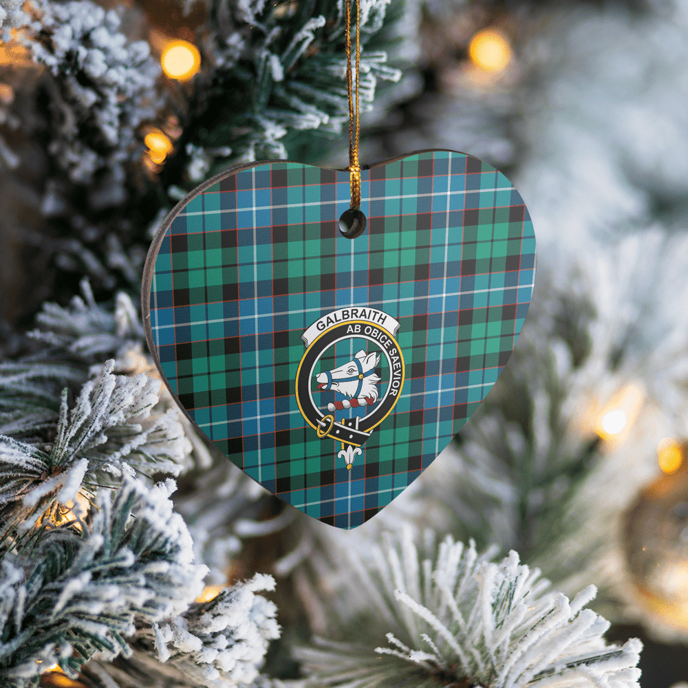 Clan Galbraith Ancient Tartan Crest Heart Ceramic Ornament HY61 Galbraith Ancient Tartan Tartan Christmas   