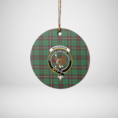 Clan MacKinnon Hunting Ancient Tartan Crest Round Ceramic Ornament NY61 MacKinnon Hunting Ancient Tartan Tartan Christmas   
