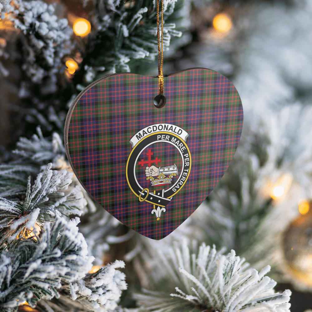 Clan MacDonald Modern Tartan Crest Heart Ceramic Ornament ZJ14 MacDonald Modern Tartan Tartan Christmas   