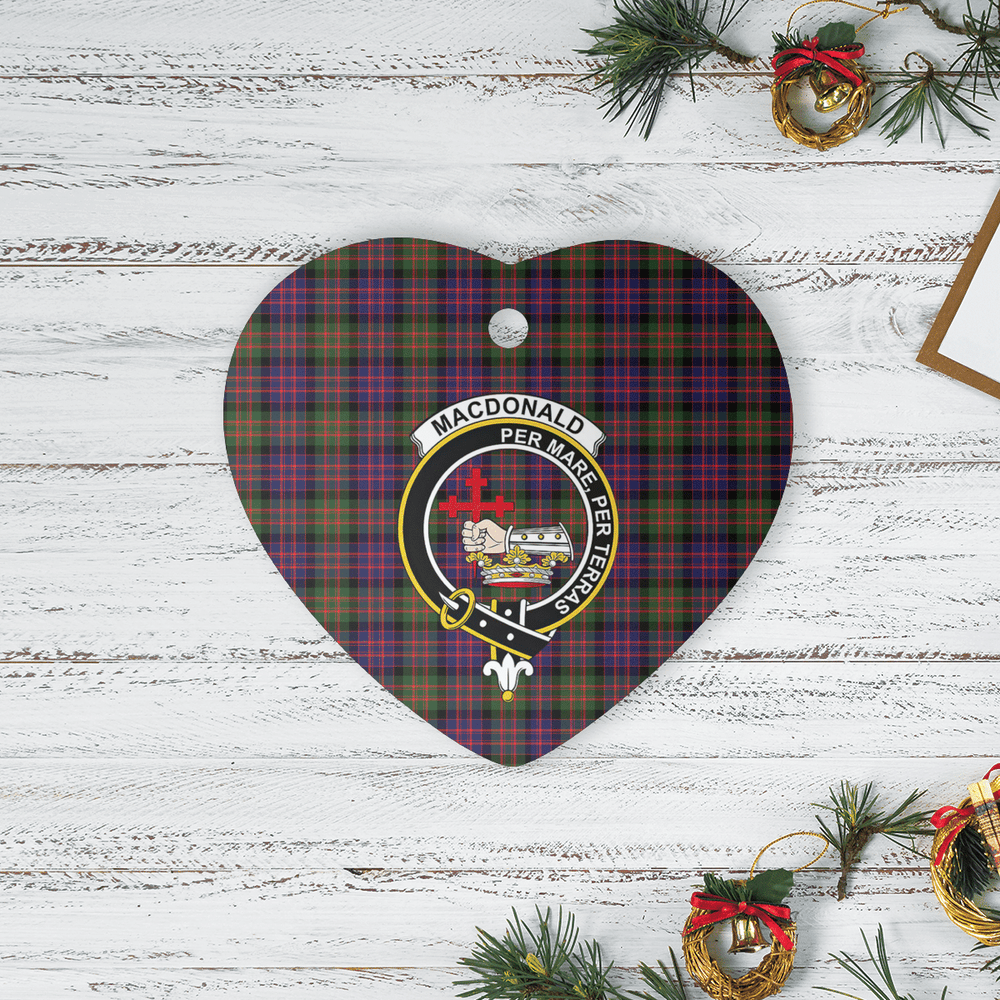 Clan MacDonald Modern Tartan Crest Heart Ceramic Ornament ZJ14 MacDonald Modern Tartan Tartan Christmas   
