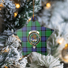 Clan Graham of Menteith Modern Tartan Crest Star Ceramic Ornament ZI14 Graham of Menteith Modern Tartan Tartan Christmas   