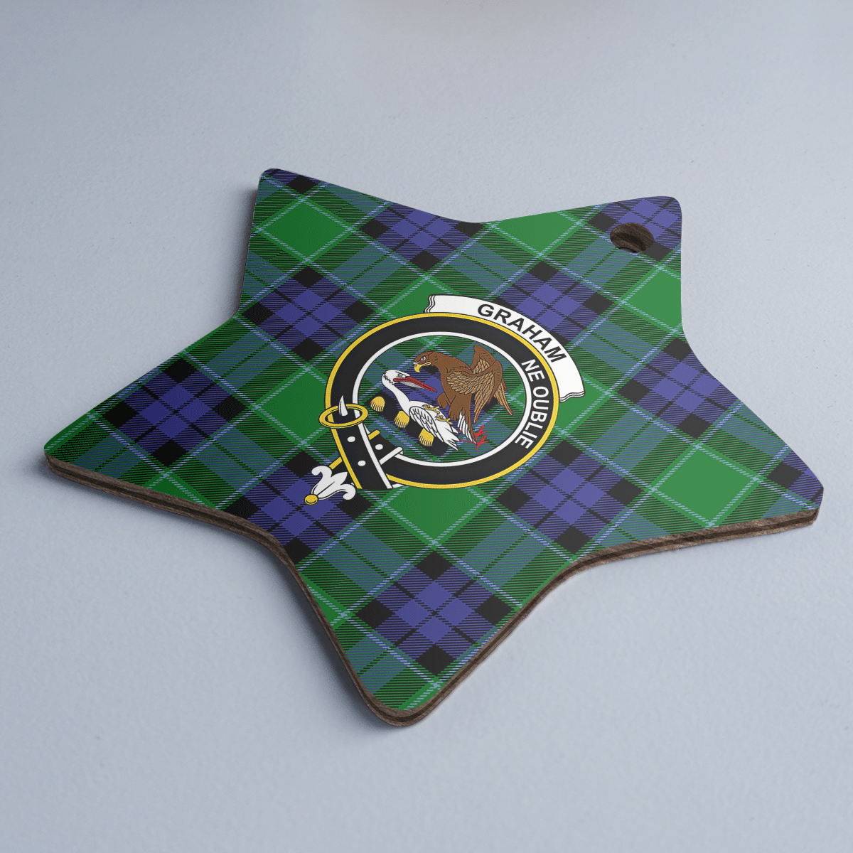 Clan Graham of Menteith Modern Tartan Crest Star Ceramic Ornament ZI14 Graham of Menteith Modern Tartan Tartan Christmas   