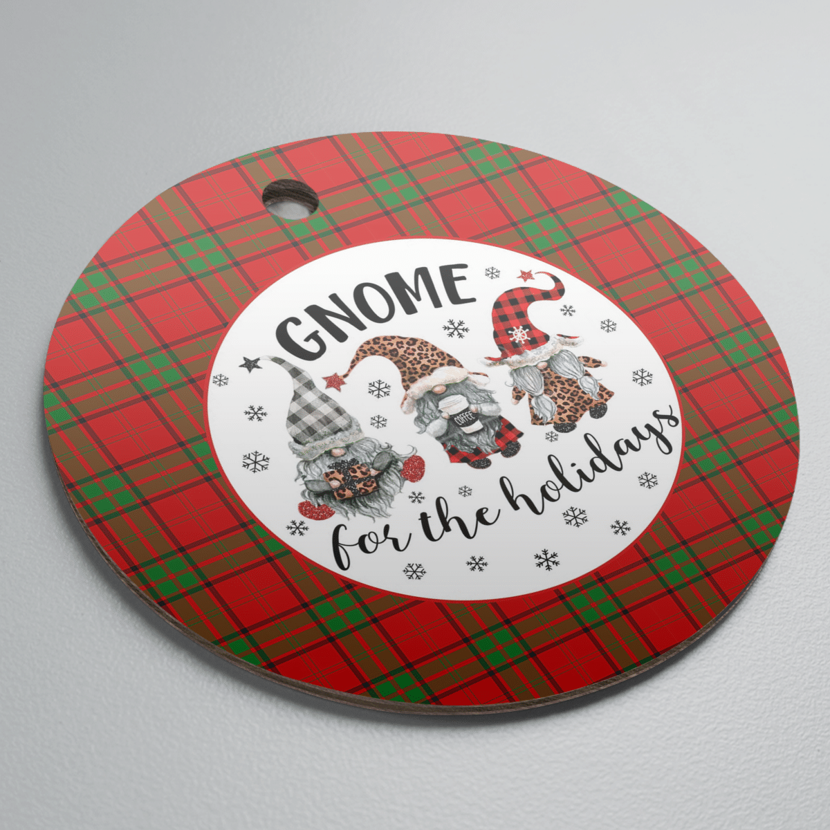 Clan Maxwell Tartan Tartan Crest Gnome Round Ceramic Ornament OO96 Maxwell Tartan Tartan Christmas   