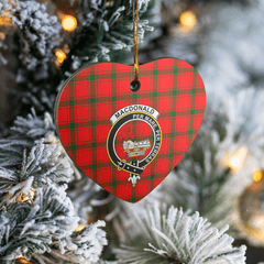 Clan MacDonald of Sleat Tartan Crest Heart Ceramic Ornament KX59 MacDonald of Sleat Tartan Tartan Christmas   