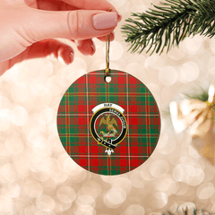 Clan Hay Ancient Tartan Crest Round Ceramic Ornament ZP86 Hay Ancient Tartan Tartan Christmas   