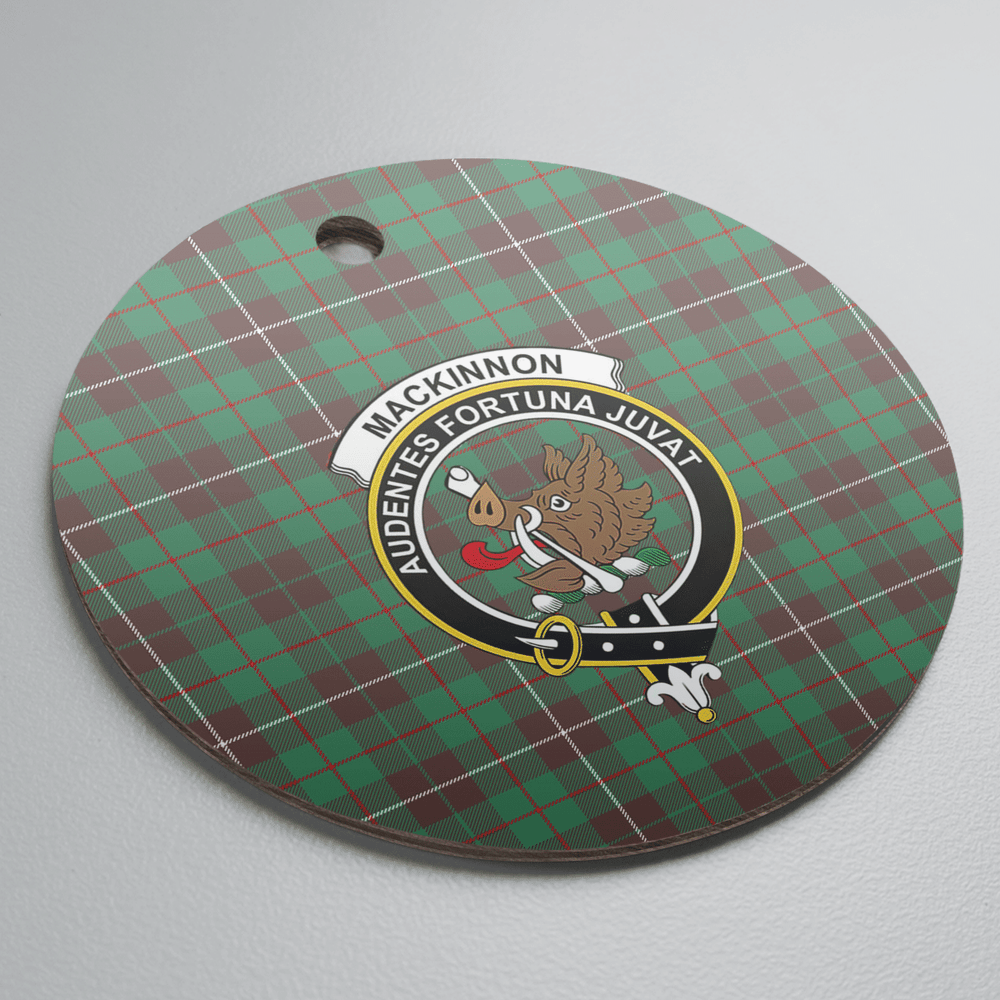 Clan MacKinnon Hunting Ancient Tartan Crest Round Ceramic Ornament NY61 MacKinnon Hunting Ancient Tartan Tartan Christmas   