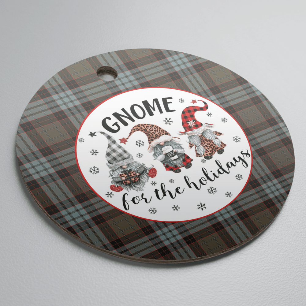 Clan Stewart Old Weathered Tartan Tartan Crest Gnome Round Ceramic Ornament RQ92 Stewart Old Weathered Tartan Tartan Christmas   