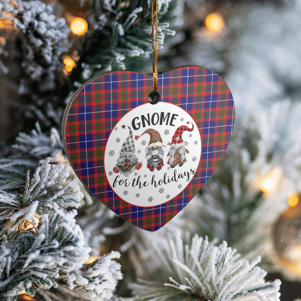 Clan Edinburgh District Tartan Tartan Crest Gnome Heart Ceramic Ornament UA77 Edinburgh District Tartan Tartan Christmas   
