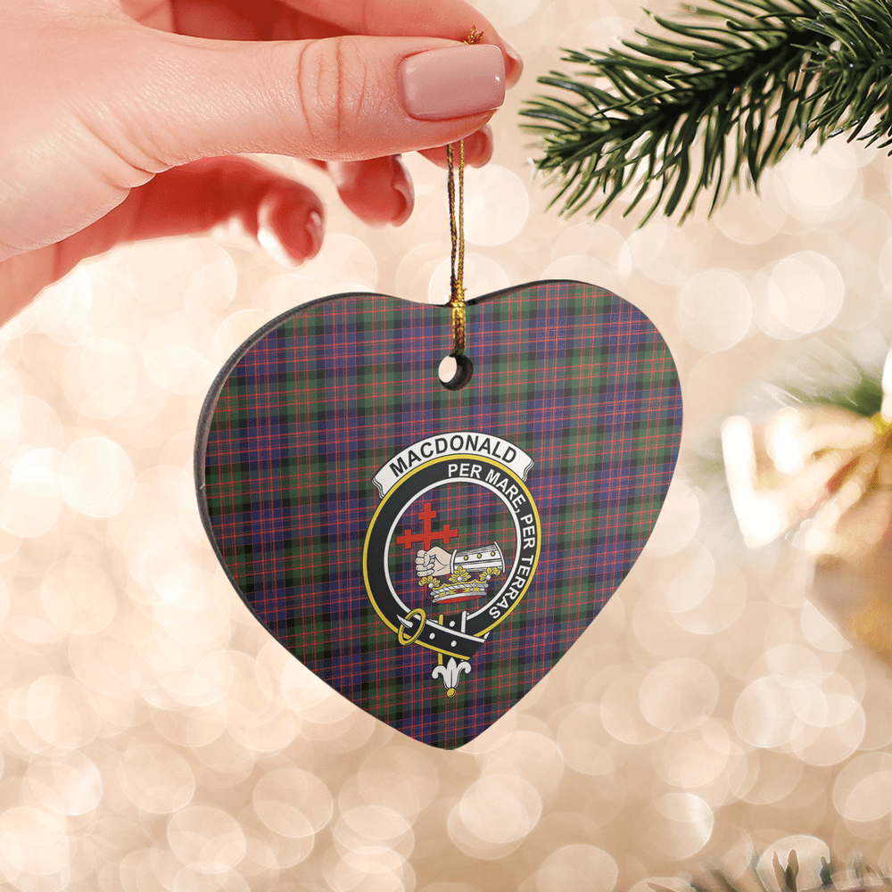 Clan MacDonald Modern Tartan Crest Heart Ceramic Ornament ZJ14 MacDonald Modern Tartan Tartan Christmas   