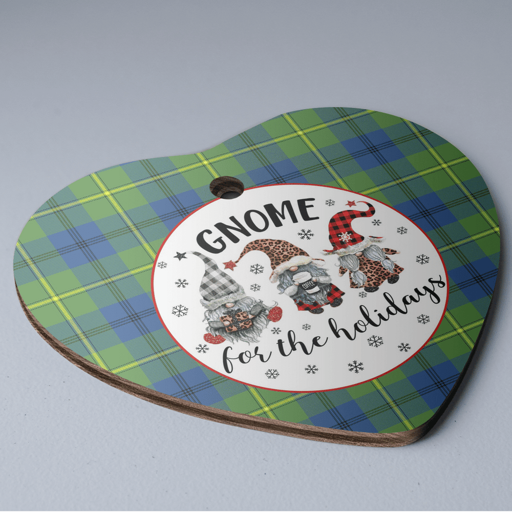 Clan Johnston Ancient Tartan Tartan Crest Gnome Heart Ceramic Ornament QW15 Johnston Ancient Tartan Tartan Christmas   