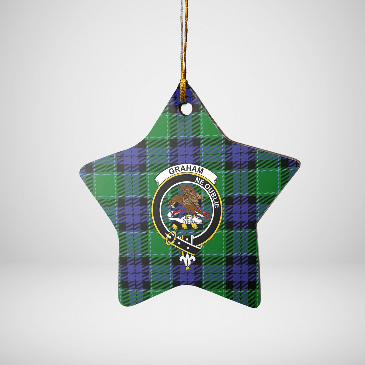 Clan Graham of Menteith Modern Tartan Crest Star Ceramic Ornament ZI14 Graham of Menteith Modern Tartan Tartan Christmas   