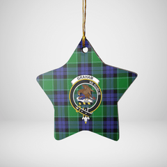 Clan Graham of Menteith Modern Tartan Crest Star Ceramic Ornament ZI14 Graham of Menteith Modern Tartan Tartan Christmas   