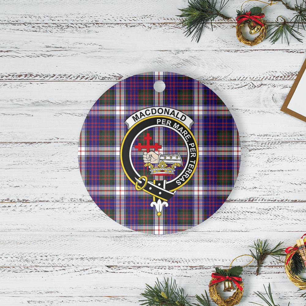 Clan MacDonald Dress Modern Tartan Crest Round Ceramic Ornament KO53 MacDonald Dress Modern Tartan Tartan Christmas   