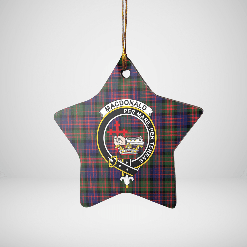 Clan MacDonald Modern Tartan Crest Star Ceramic Ornament FX88 MacDonald Modern Tartan Tartan Christmas   