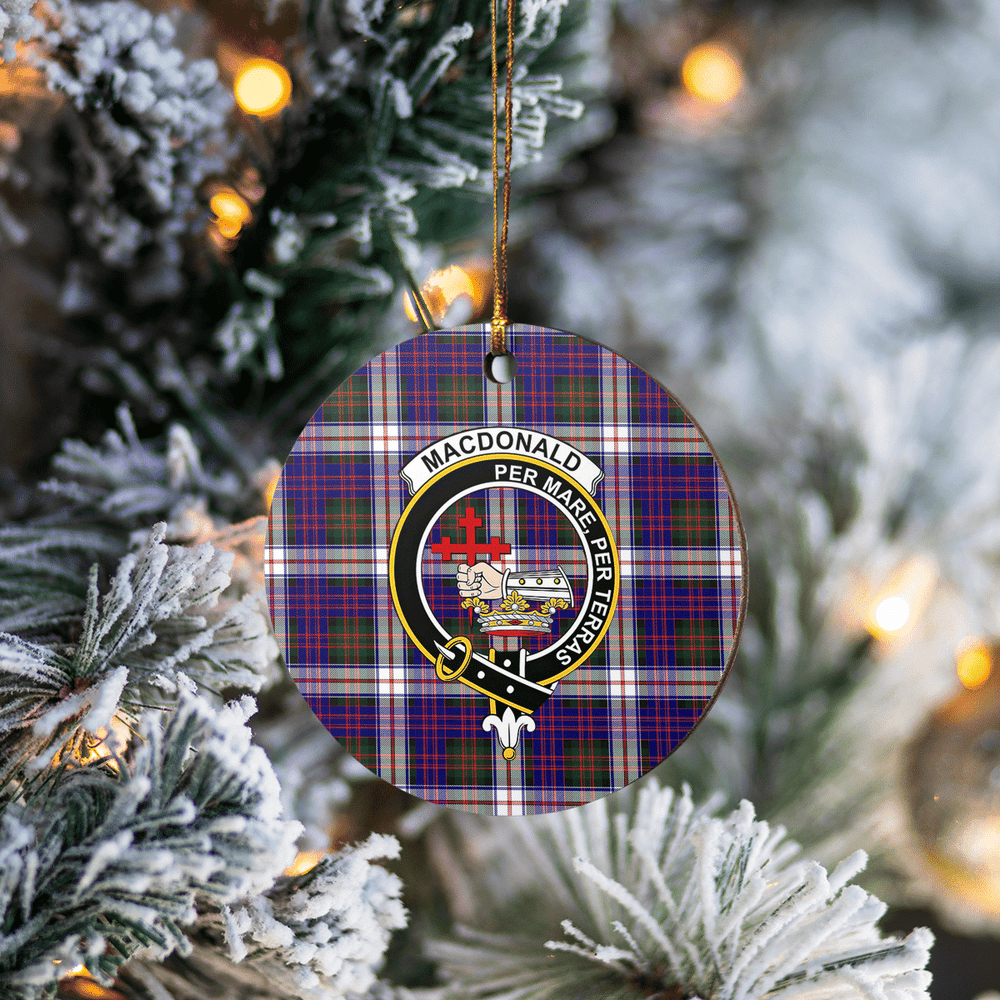 Clan MacDonald Dress Modern Tartan Crest Round Ceramic Ornament KO53 MacDonald Dress Modern Tartan Tartan Christmas   
