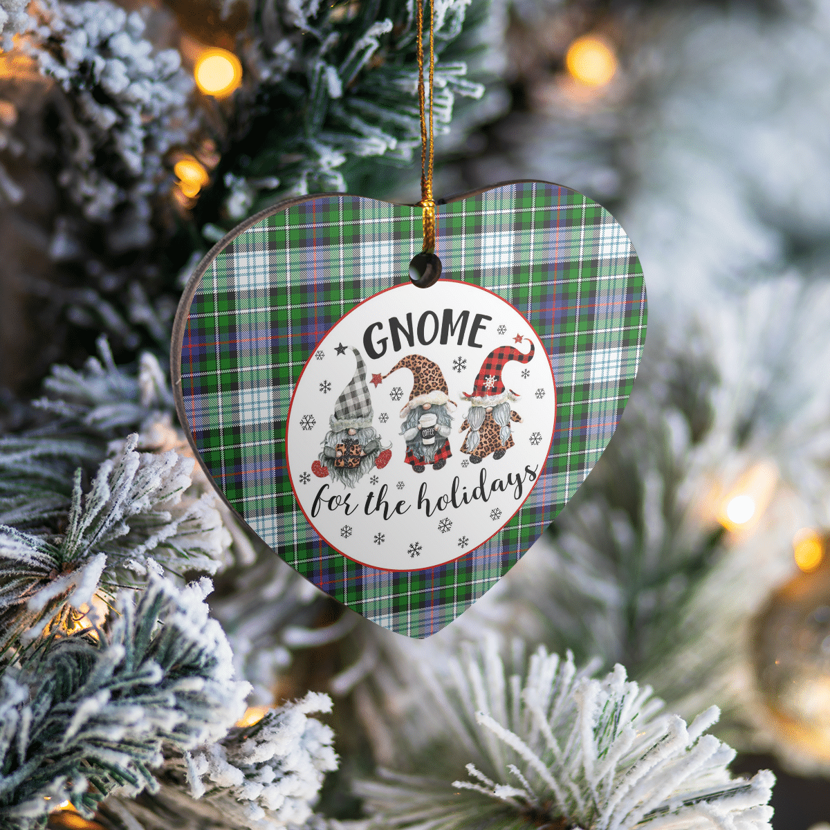 Clan MacKenzie Dress Modern Tartan Tartan Crest Gnome Heart Ceramic Ornament HU40 MacKenzie Dress Modern Tartan Tartan Christmas   
