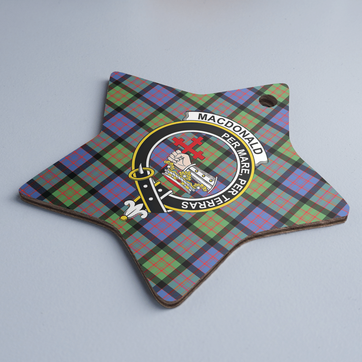Clan MacDonald Ancient Tartan Crest Star Ceramic Ornament FI27 MacDonald Ancient Tartan Tartan Christmas   