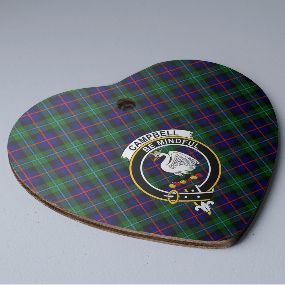 Clan Campbell of Cawdor Modern Tartan Crest Heart Ceramic Ornament TN42 Campbell of Cawdor Modern Tartan Tartan Christmas   