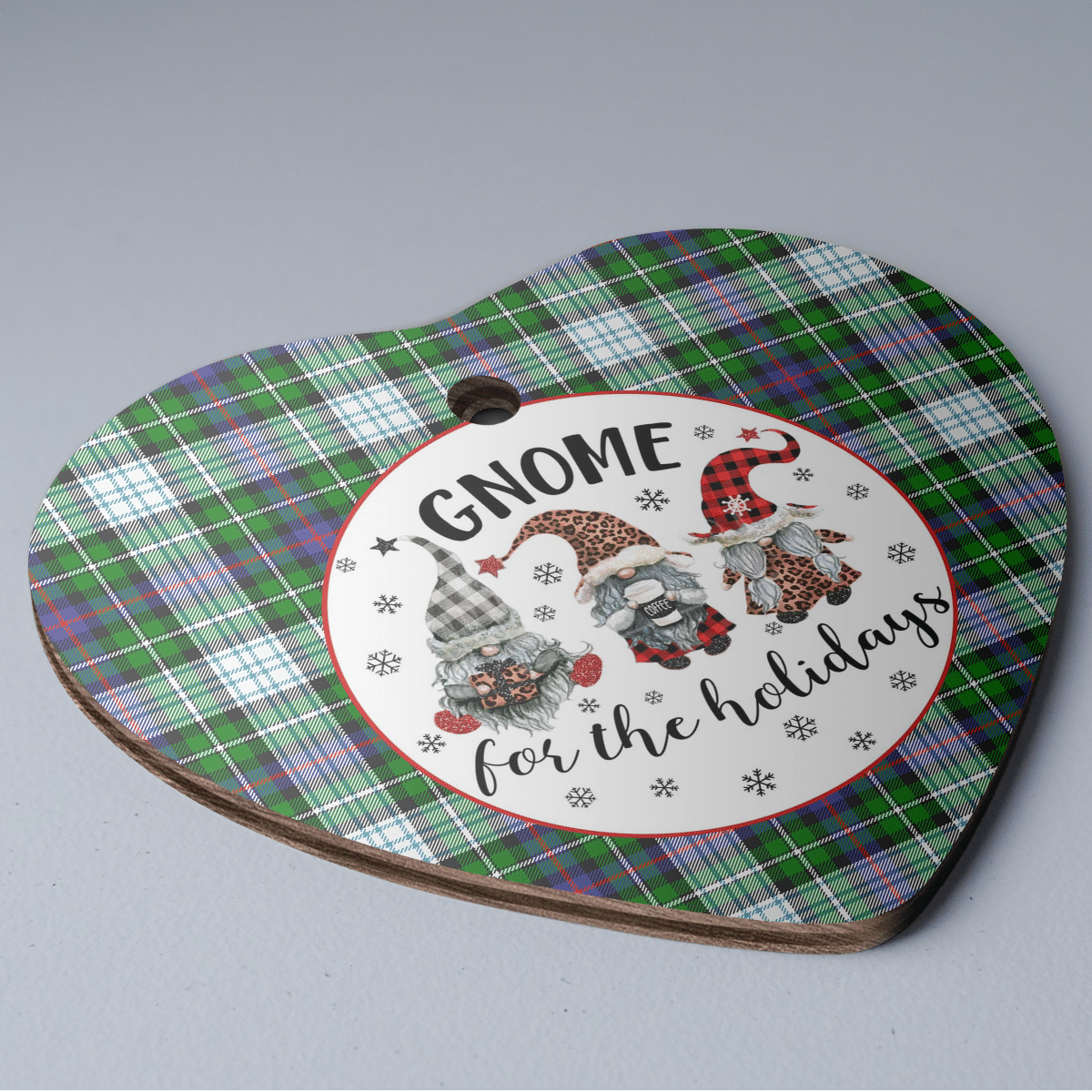 Clan MacKenzie Dress Modern Tartan Tartan Crest Gnome Heart Ceramic Ornament HU40 MacKenzie Dress Modern Tartan Tartan Christmas   