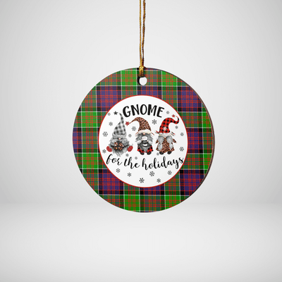 Clan MacDonald of Clanranald Tartan Tartan Crest Gnome Round Ceramic Ornament