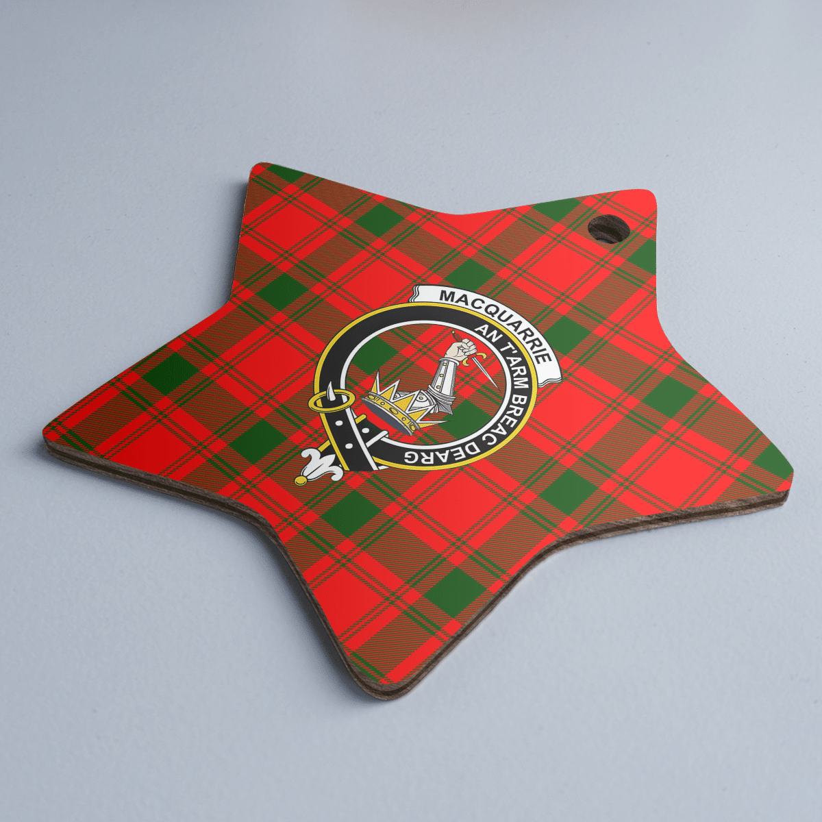 Clan MacQuarrie Modern Tartan Crest Star Ceramic Ornament KK36 MacQuarrie Modern Tartan Tartan Christmas   