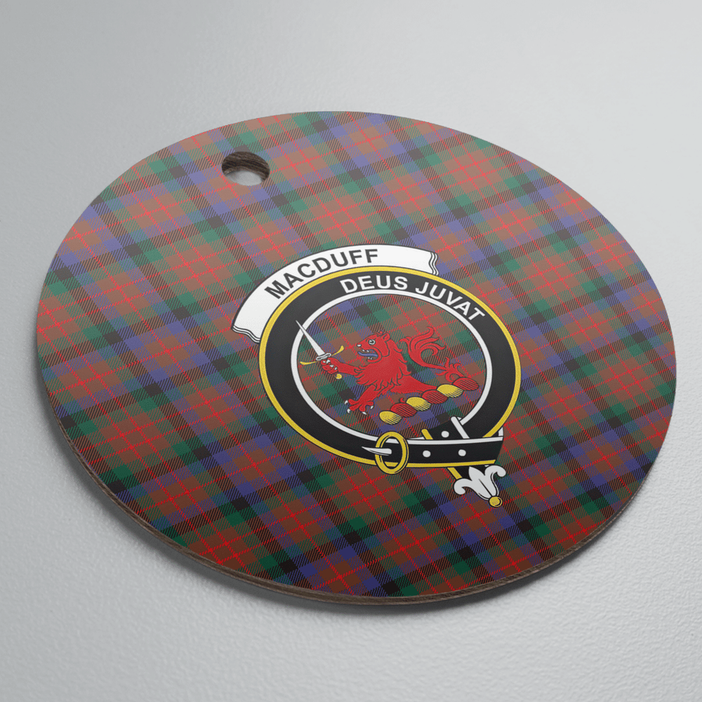 Clan MacDuff Hunting Modern Tartan Crest Round Ceramic Ornament XF20 MacDuff Hunting Modern Tartan Tartan Christmas   