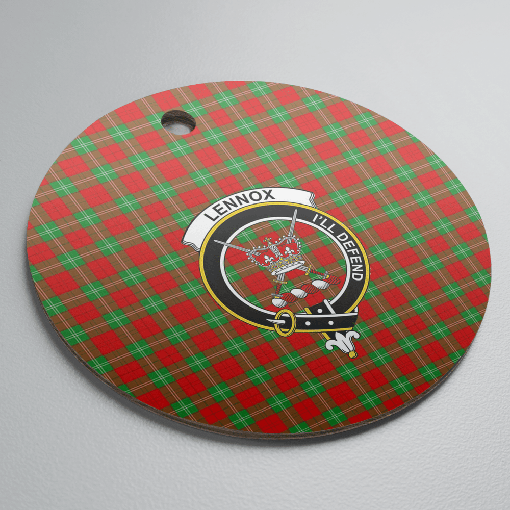 Clan Lennox Tartan Crest Round Ceramic Ornament GZ77 Lennox Tartan Tartan Christmas   