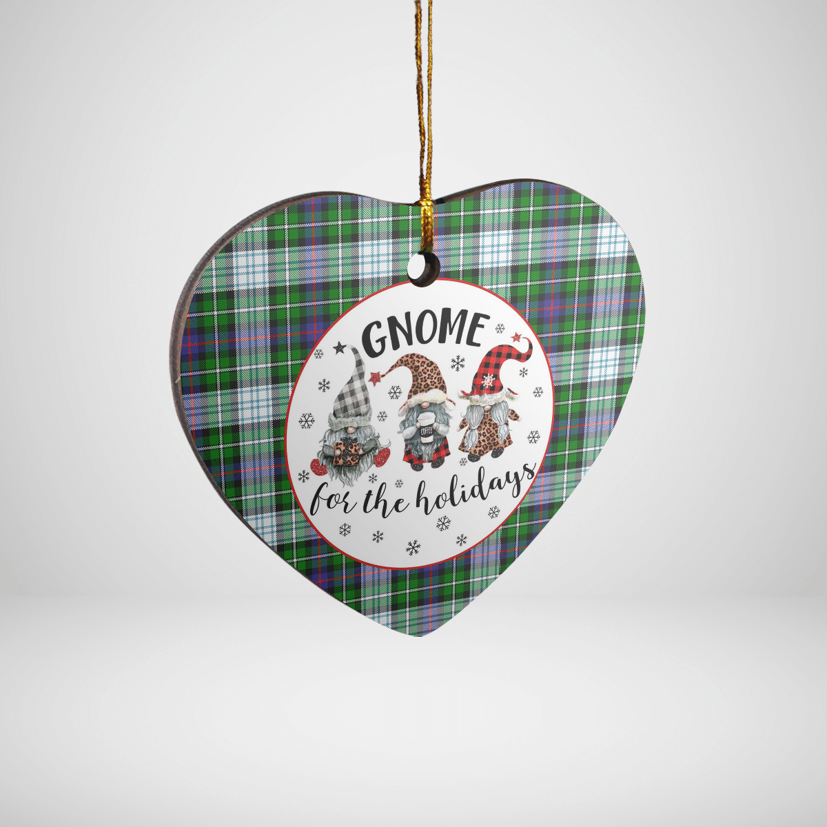 Clan MacKenzie Dress Modern Tartan Tartan Crest Gnome Heart Ceramic Ornament HU40 MacKenzie Dress Modern Tartan Tartan Christmas   