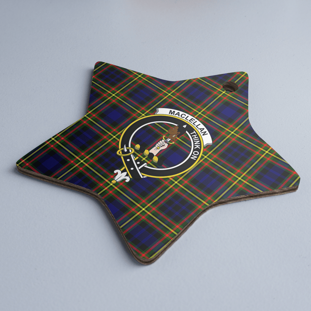 Clan MacLellan Modern Tartan Crest Star Ceramic Ornament HP49 MacLellan Modern Tartan Tartan Christmas   