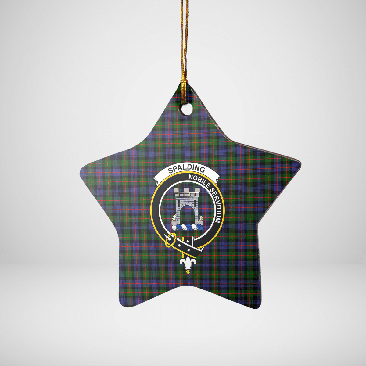 Clan Spalding Murray of Atholl Modern Tartan Crest Star Ceramic Ornament VG27 Spalding Murray of Atholl Modern Tartan Tartan Christmas   