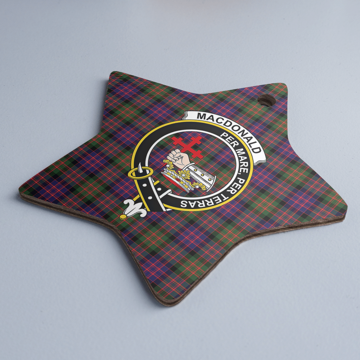 Clan MacDonald Modern Tartan Crest Star Ceramic Ornament FX88 MacDonald Modern Tartan Tartan Christmas   