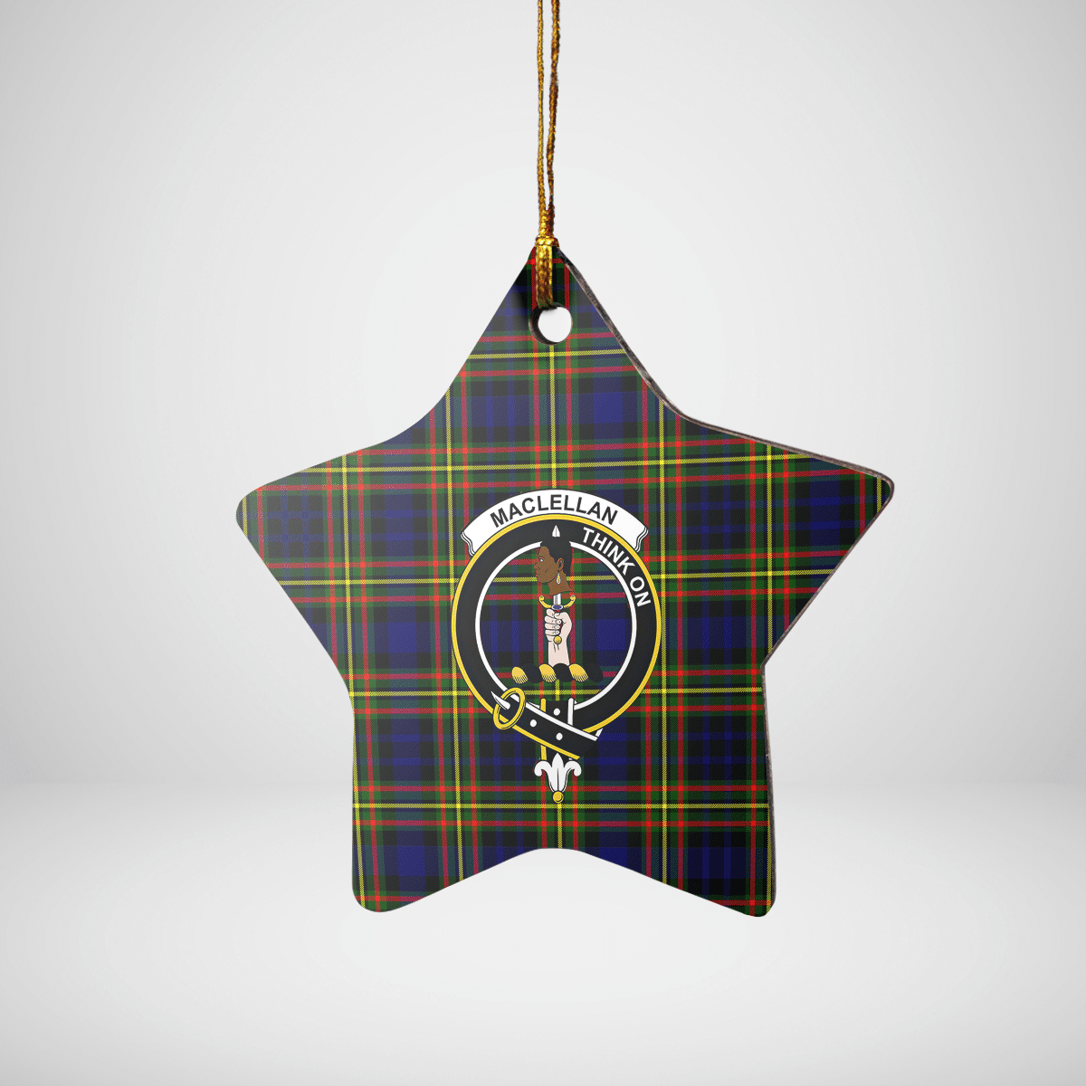 Clan MacLellan Modern Tartan Crest Star Ceramic Ornament HP49 MacLellan Modern Tartan Tartan Christmas   