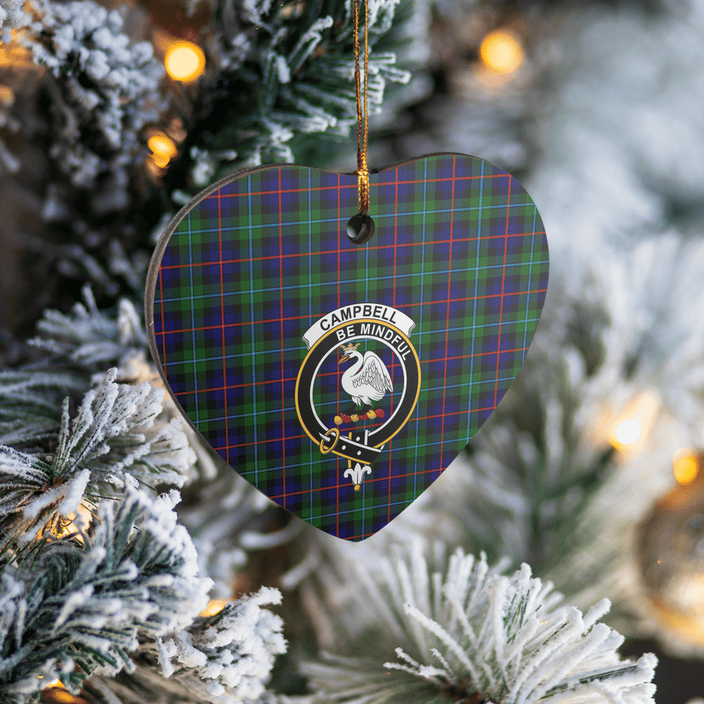 Clan Campbell of Cawdor Modern Tartan Crest Heart Ceramic Ornament TN42 Campbell of Cawdor Modern Tartan Tartan Christmas   