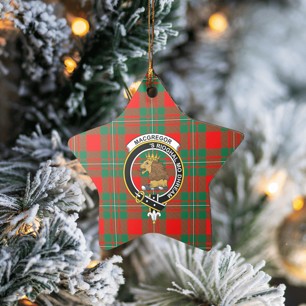 Clan MacGregor Ancient Tartan Crest Star Ceramic Ornament TY18 MacGregor Ancient Tartan Tartan Christmas   