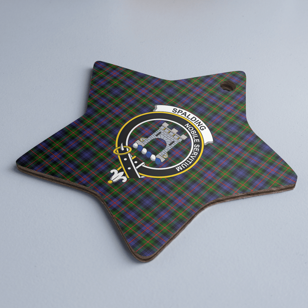 Clan Spalding Murray of Atholl Modern Tartan Crest Star Ceramic Ornament VG27 Spalding Murray of Atholl Modern Tartan Tartan Christmas   