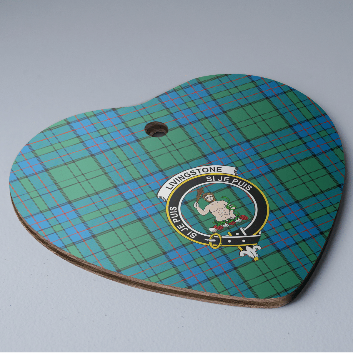 Clan Lockhart Tartan Crest Heart Ceramic Ornament UW20 Lockhart Tartan Tartan Christmas   
