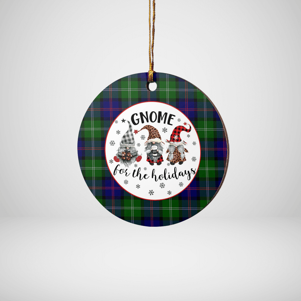 Clan MacThomas Modern Tartan Tartan Crest Gnome Round Ceramic Ornament ZE65 MacThomas Modern Tartan Tartan Christmas   