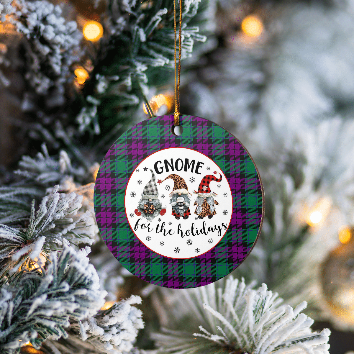 Clan MacArthur – Milton Tartan Tartan Crest Gnome Round Ceramic Ornament VC94 MacArthur – Milton Tartan Tartan Christmas   