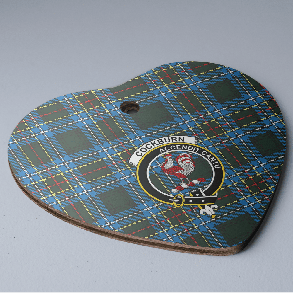 Clan Cockburn Modern Tartan Crest Heart Ceramic Ornament XX10 Cockburn Modern Tartan Tartan Christmas   