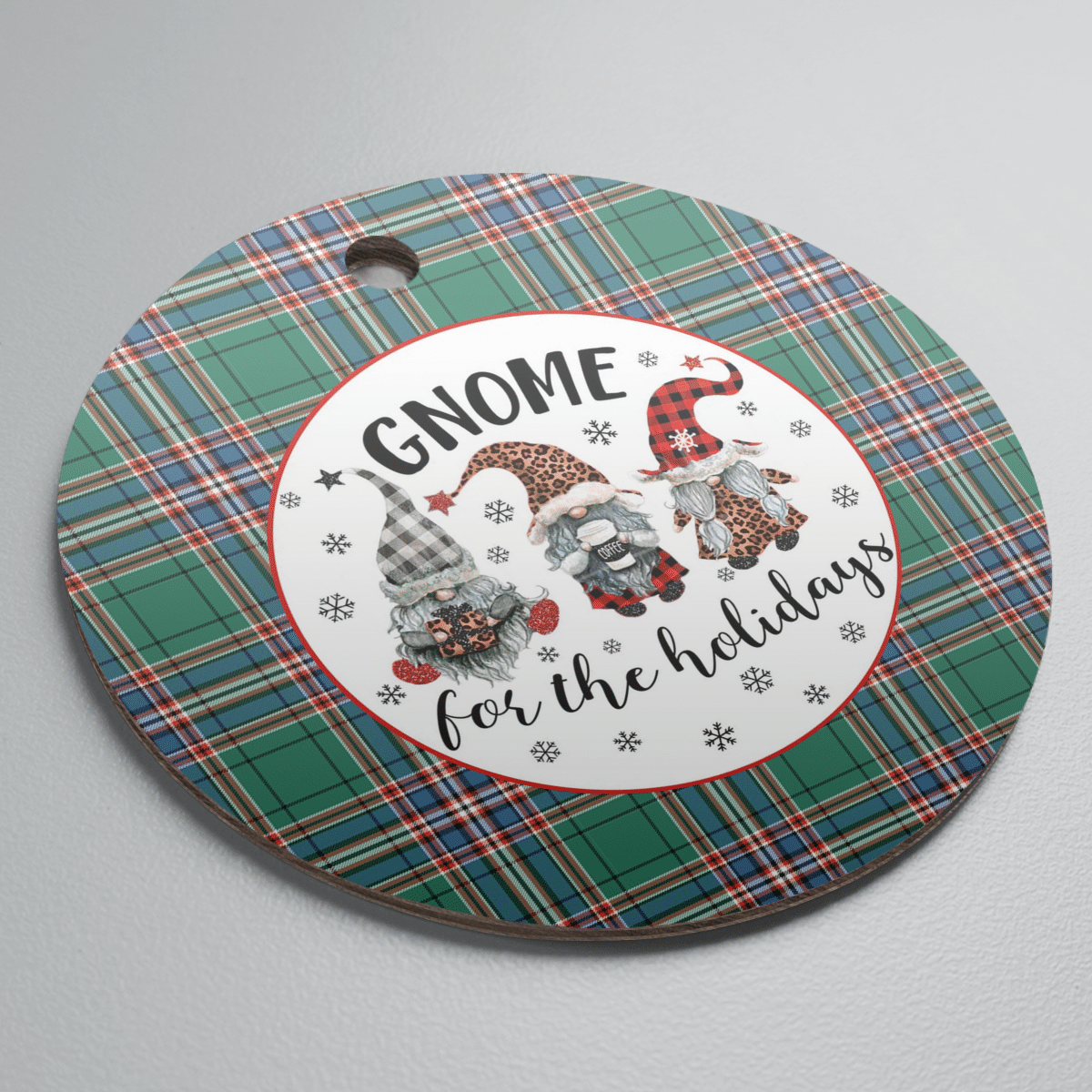 Clan MacFarlane Hunting Ancient Tartan Tartan Crest Gnome Round Ceramic Ornament ZX27 MacFarlane Hunting Ancient Tartan Tartan Christmas   