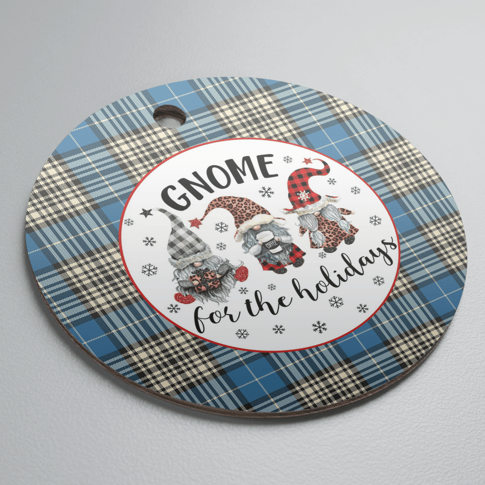 Clan Napier Ancient Tartan Tartan Crest Gnome Round Ceramic Ornament GO45 Napier Ancient Tartan Tartan Christmas   