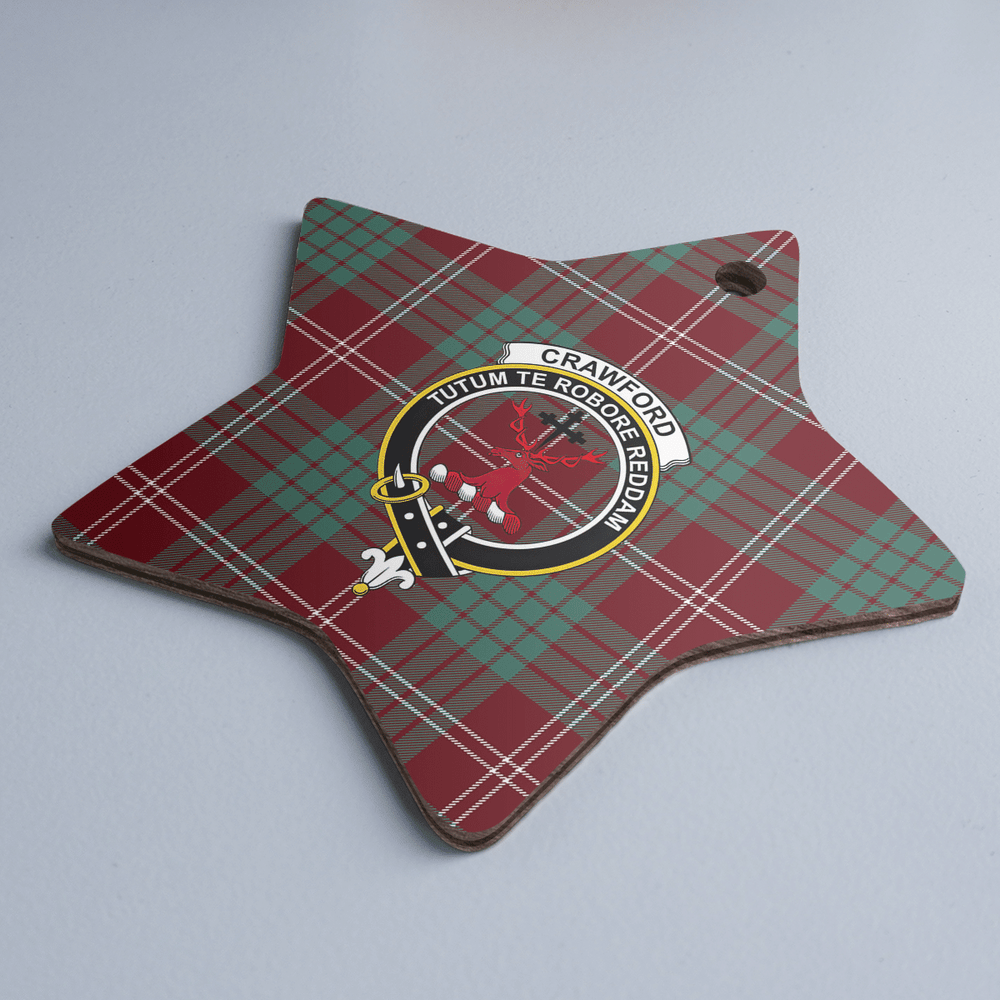 Clan Crawford Modern Tartan Crest Star Ceramic Ornament PD97 Crawford Modern Tartan Tartan Christmas   