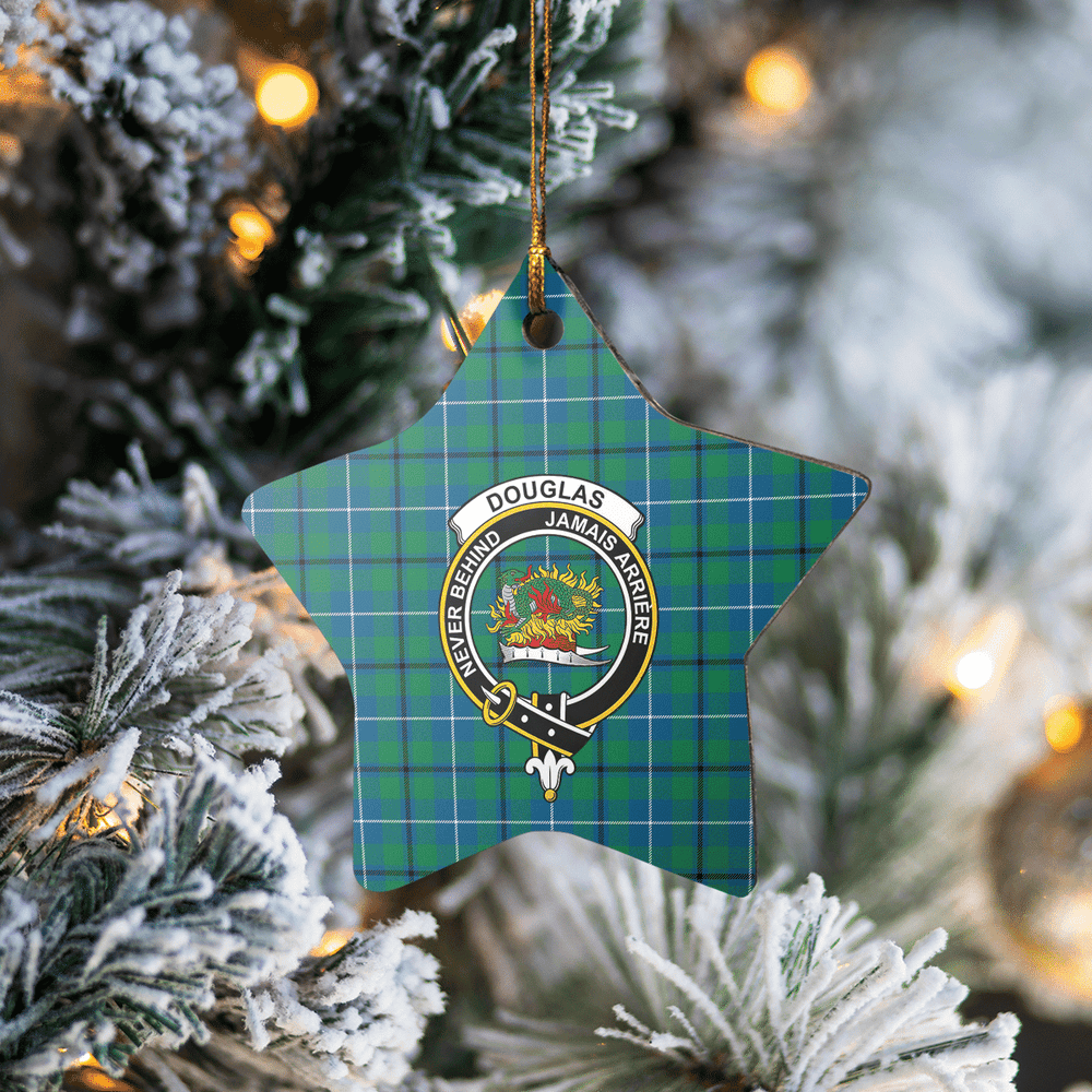 Clan Douglas Ancient Tartan Crest Star Ceramic Ornament QZ25 Douglas Ancient Tartan Tartan Christmas   