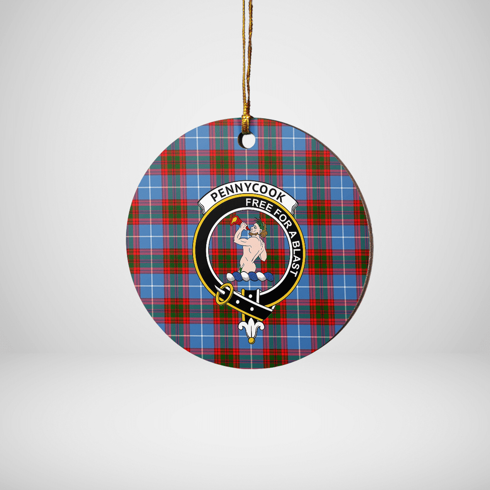 Clan Pennycook (Edinburgh) Tartan Crest Round Ceramic Ornament UQ46 Pennycook (Edinburgh) Tartan Tartan Christmas   
